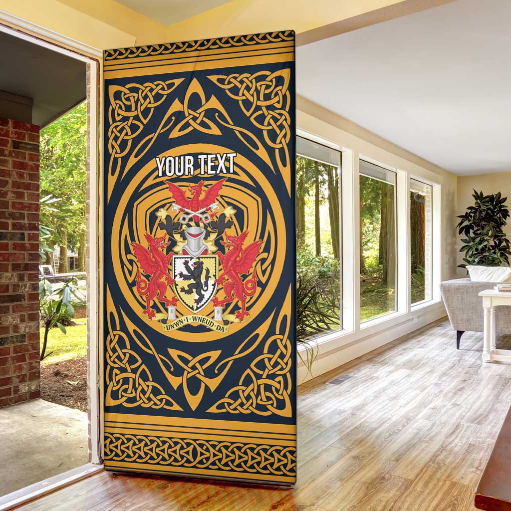 Personalized Denbighshire Wales Door Cover Coat Of Arms Celtic Style - Wonder Print Shop