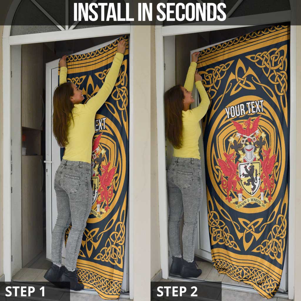 Personalized Denbighshire Wales Door Cover Coat Of Arms Celtic Style - Wonder Print Shop