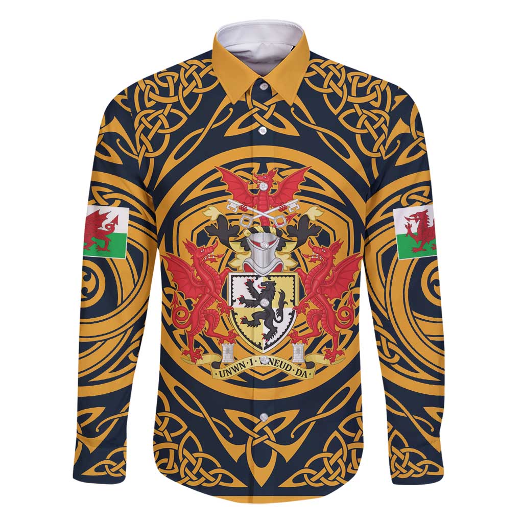 Personalized Denbighshire Wales Family Matching Long Sleeve Bodycon Dress and Hawaiian Shirt Coat Of Arms Celtic Style - Wonder Print Shop