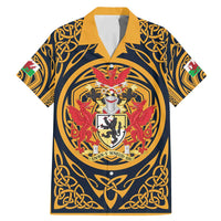 Personalized Denbighshire Wales Family Matching Mermaid Dress and Hawaiian Shirt Coat Of Arms Celtic Style - Wonder Print Shop