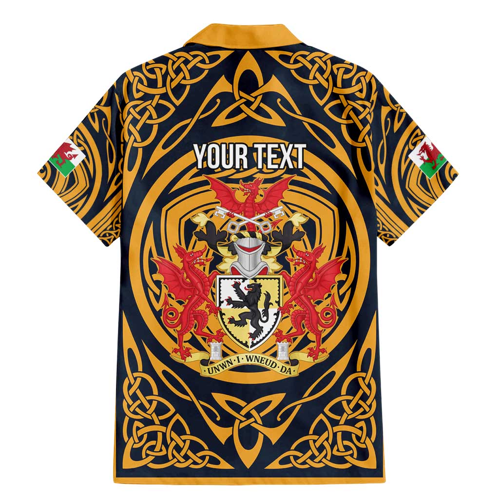 Personalized Denbighshire Wales Family Matching Mermaid Dress and Hawaiian Shirt Coat Of Arms Celtic Style - Wonder Print Shop