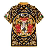 Personalized Denbighshire Wales Family Matching Mermaid Dress and Hawaiian Shirt Coat Of Arms Celtic Style - Wonder Print Shop