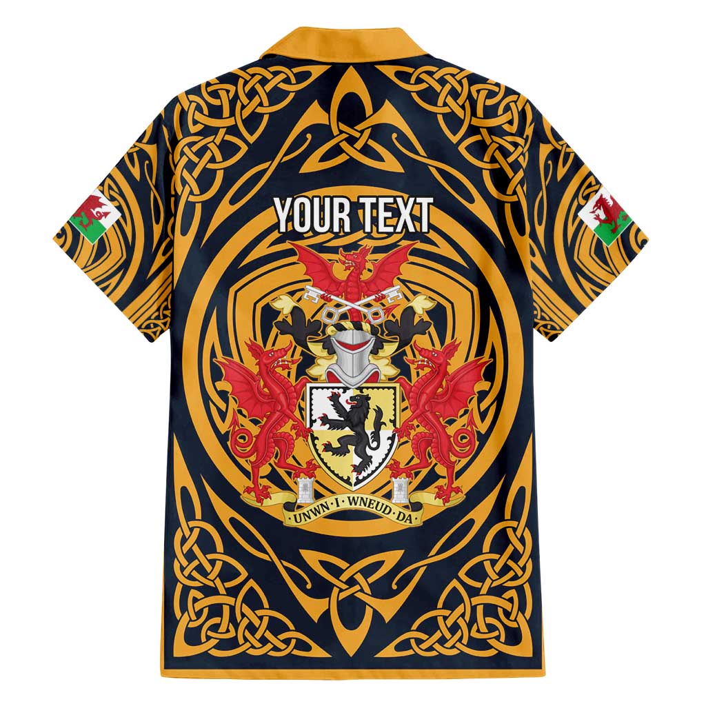 Personalized Denbighshire Wales Family Matching Off Shoulder Short Dress and Hawaiian Shirt Coat Of Arms Celtic Style - Wonder Print Shop