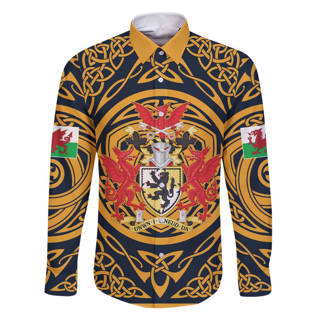 Personalized Denbighshire Wales Family Matching Short Sleeve Bodycon Dress and Hawaiian Shirt Coat Of Arms Celtic Style - Wonder Print Shop