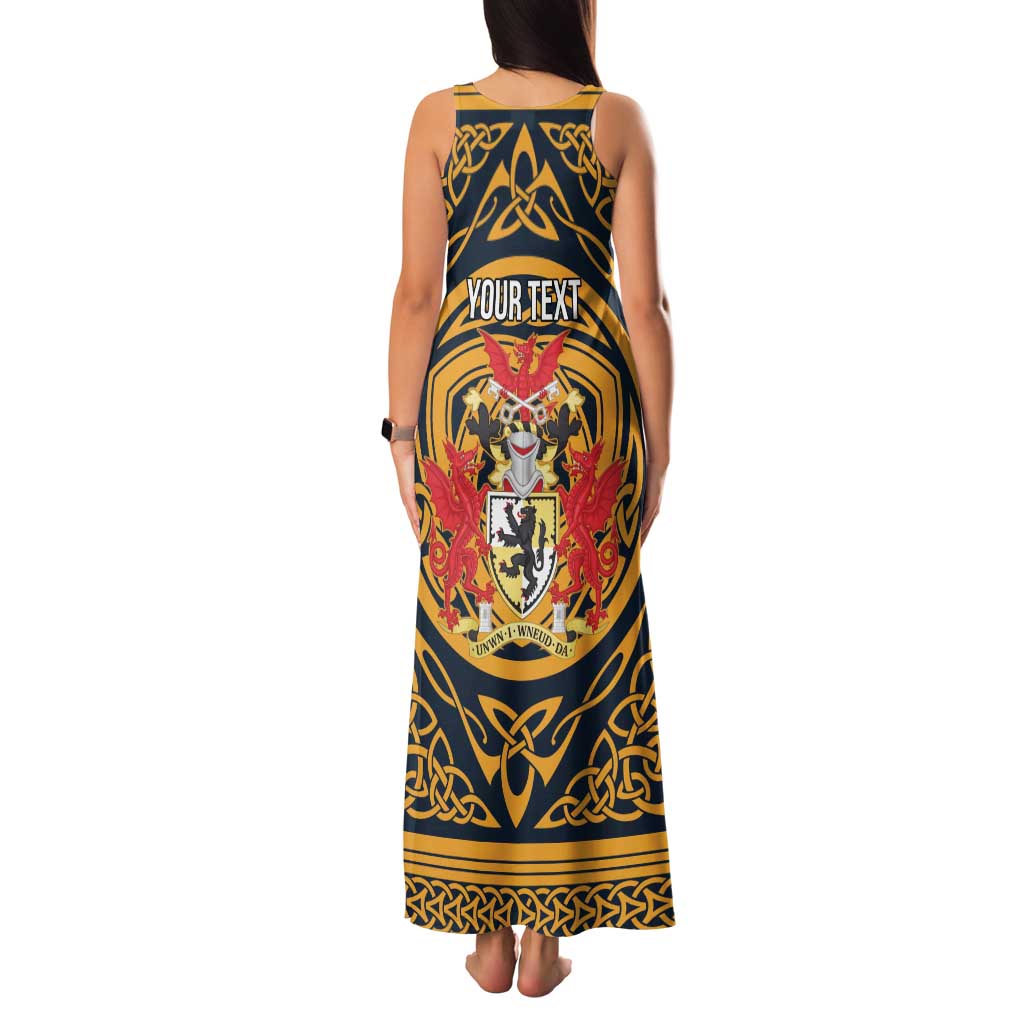 Personalized Denbighshire Wales Family Matching Tank Maxi Dress and Hawaiian Shirt Coat Of Arms Celtic Style - Wonder Print Shop