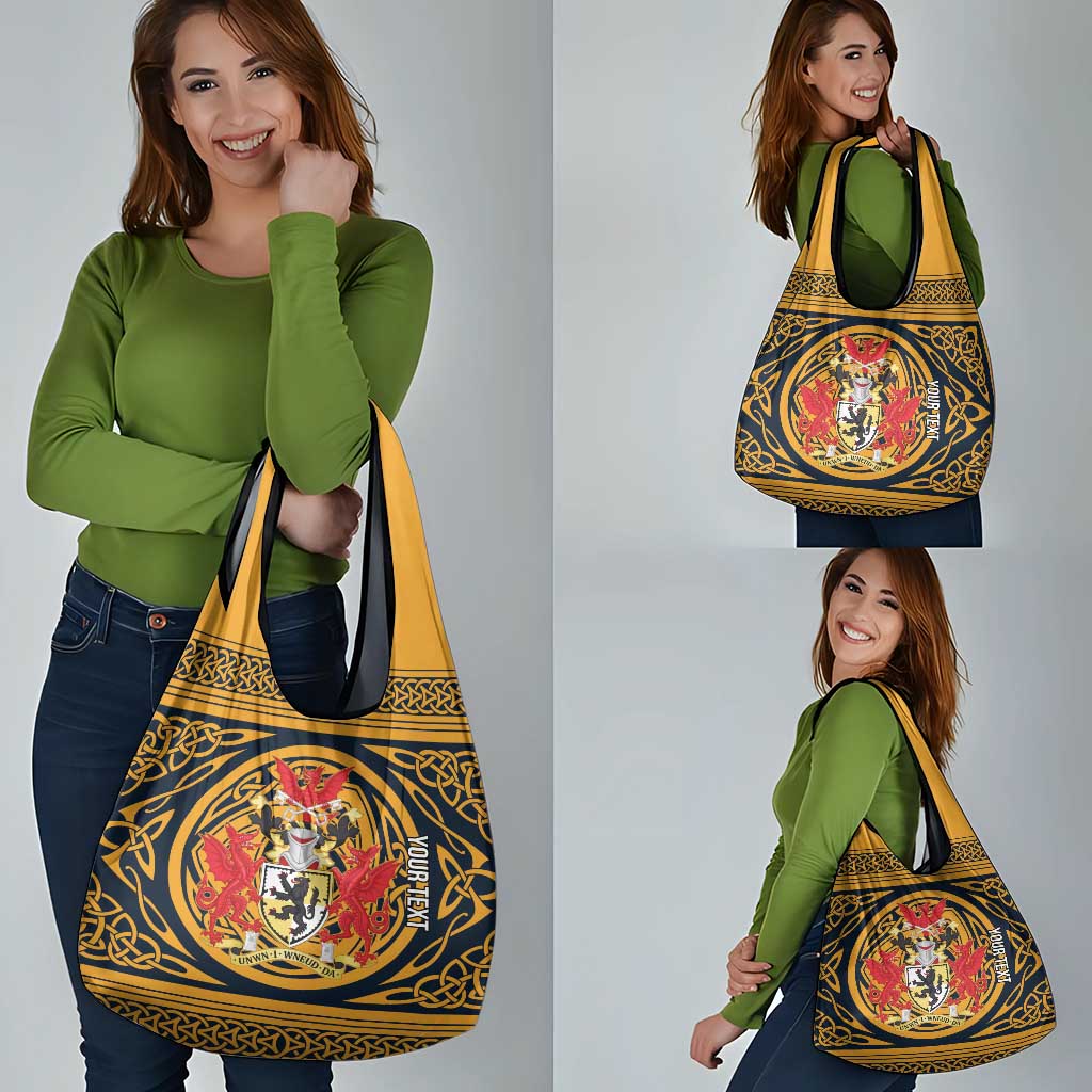 Personalized Denbighshire Wales Grocery Bag Coat Of Arms Celtic Style - Wonder Print Shop