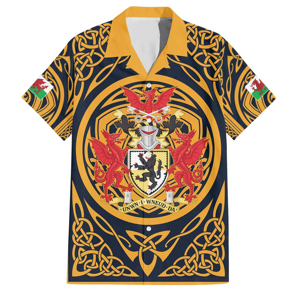 Personalized Denbighshire Wales Hawaiian Shirt Coat Of Arms Celtic Style - Wonder Print Shop
