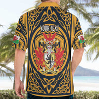 Personalized Denbighshire Wales Hawaiian Shirt Coat Of Arms Celtic Style - Wonder Print Shop