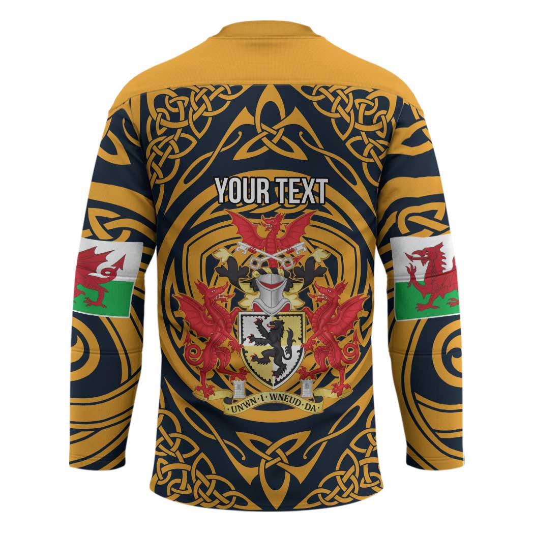 Personalized Denbighshire Wales Hockey Jersey Coat Of Arms Celtic Style - Wonder Print Shop