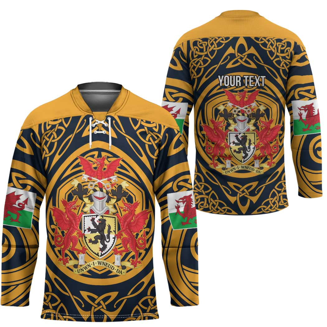 Personalized Denbighshire Wales Hockey Jersey Coat Of Arms Celtic Style - Wonder Print Shop
