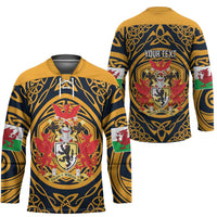 Personalized Denbighshire Wales Hockey Jersey Coat Of Arms Celtic Style - Wonder Print Shop