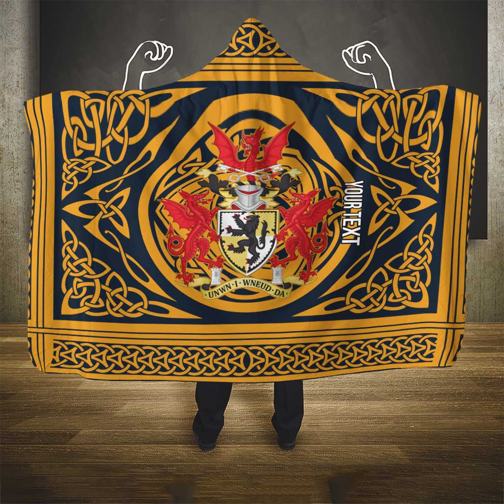 Personalized Denbighshire Wales Hooded Blanket Coat Of Arms Celtic Style - Wonder Print Shop