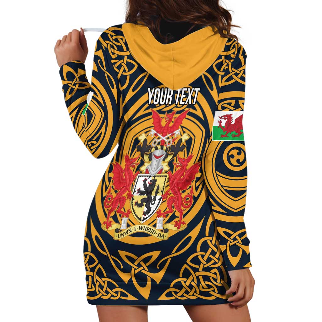 Personalized Denbighshire Wales Hoodie Dress Coat Of Arms Celtic Style - Wonder Print Shop