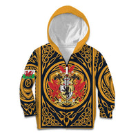 Personalized Denbighshire Wales Kid Hoodie Coat Of Arms Celtic Style - Wonder Print Shop