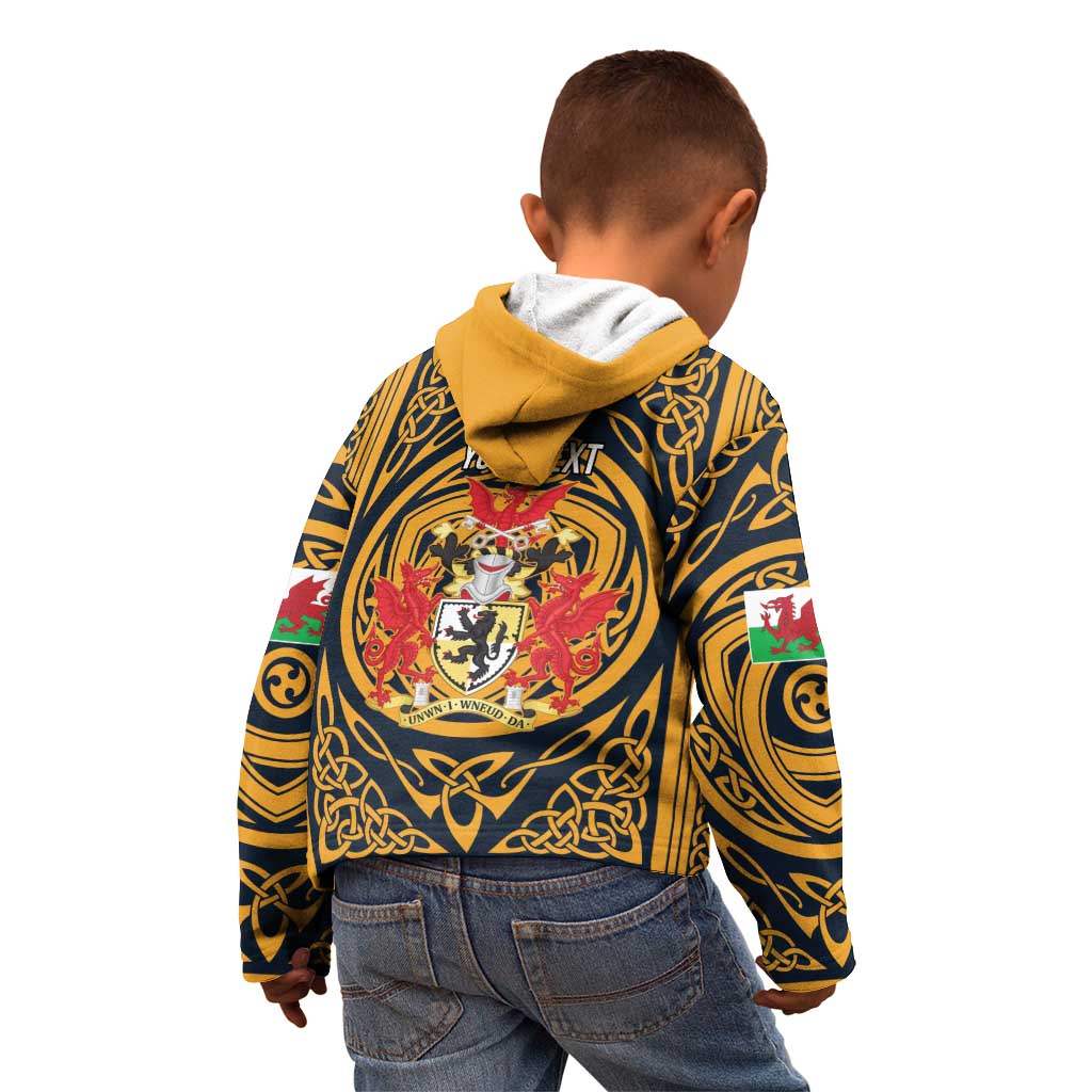 Personalized Denbighshire Wales Kid Hoodie Coat Of Arms Celtic Style - Wonder Print Shop