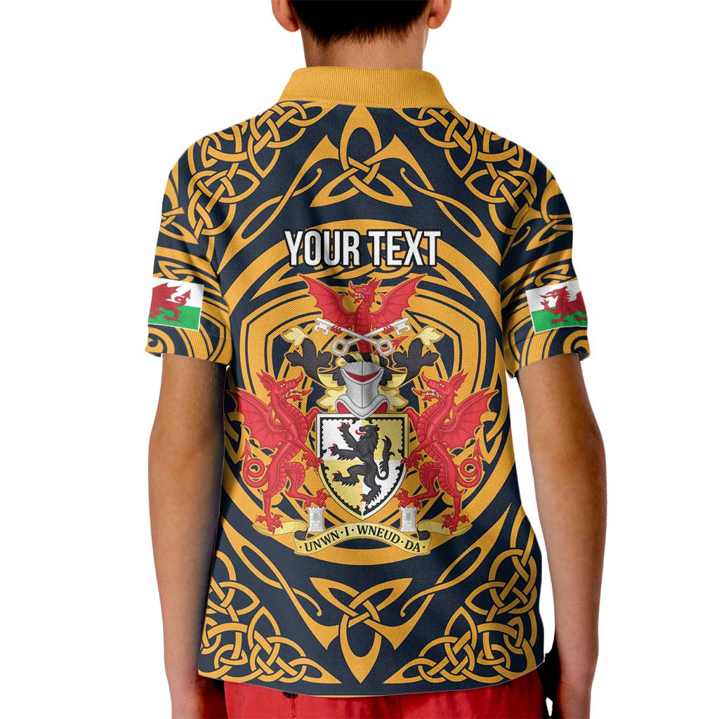 Personalized Denbighshire Wales Kid Polo Shirt Coat Of Arms Celtic Style - Wonder Print Shop