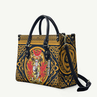 Personalized Denbighshire Wales Leather Bag Coat Of Arms Celtic Style - Wonder Print Shop