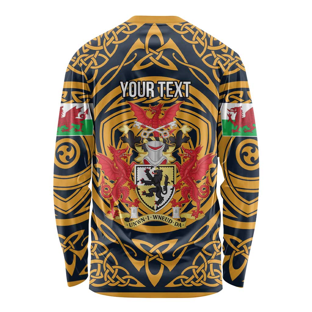 Personalized Denbighshire Wales Long Sleeve Shirt Coat Of Arms Celtic Style - Wonder Print Shop