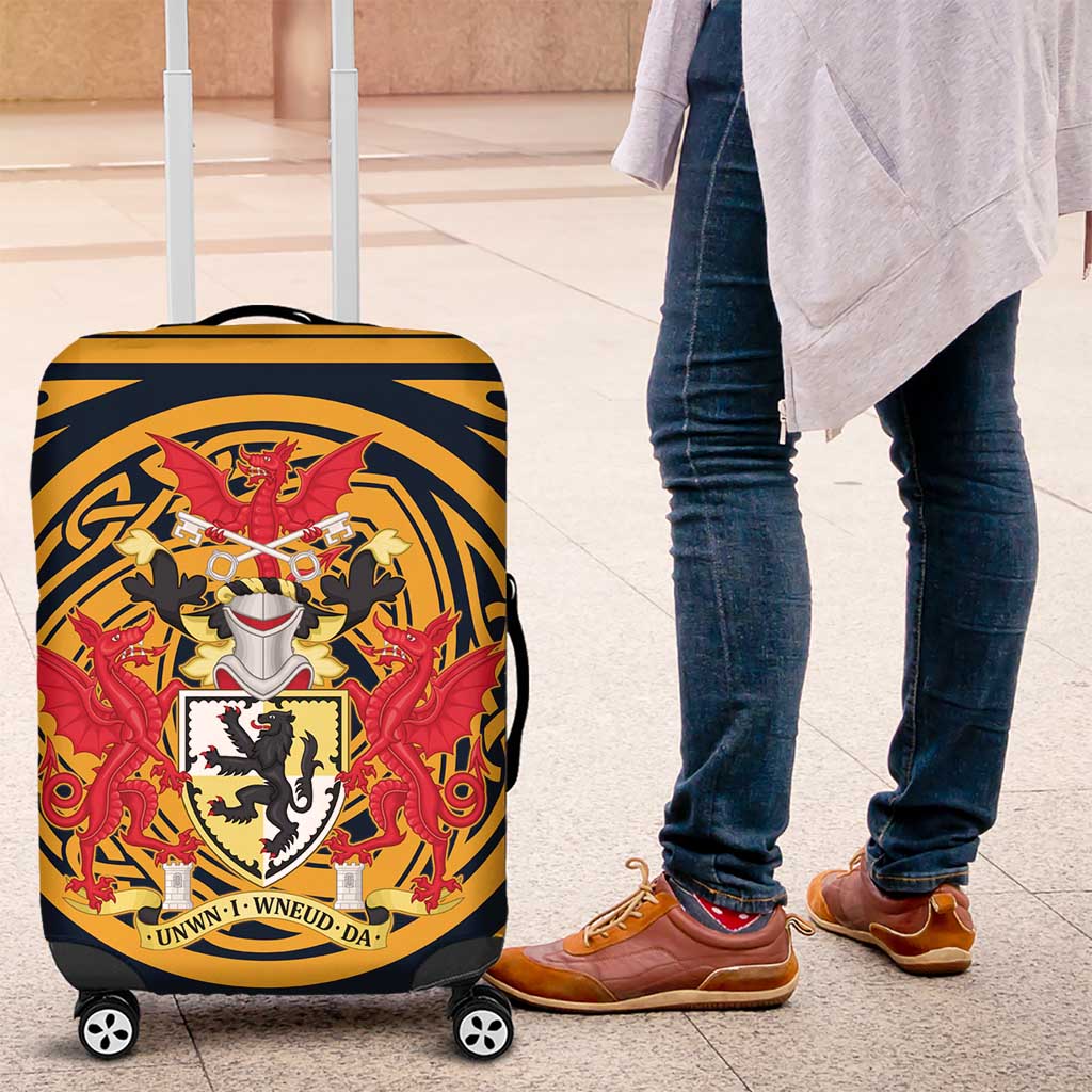 Personalized Denbighshire Wales Luggage Cover Coat Of Arms Celtic Style - Wonder Print Shop