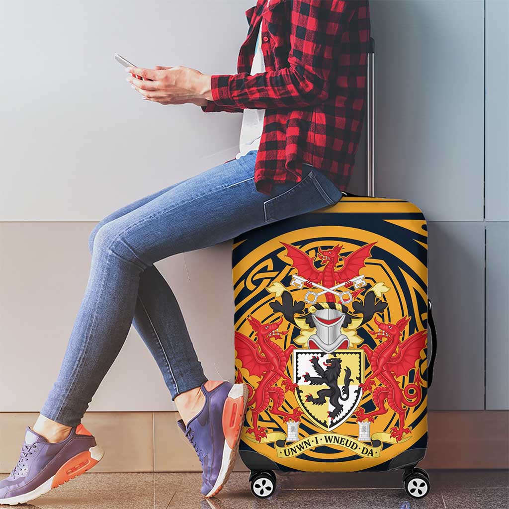 Personalized Denbighshire Wales Luggage Cover Coat Of Arms Celtic Style - Wonder Print Shop