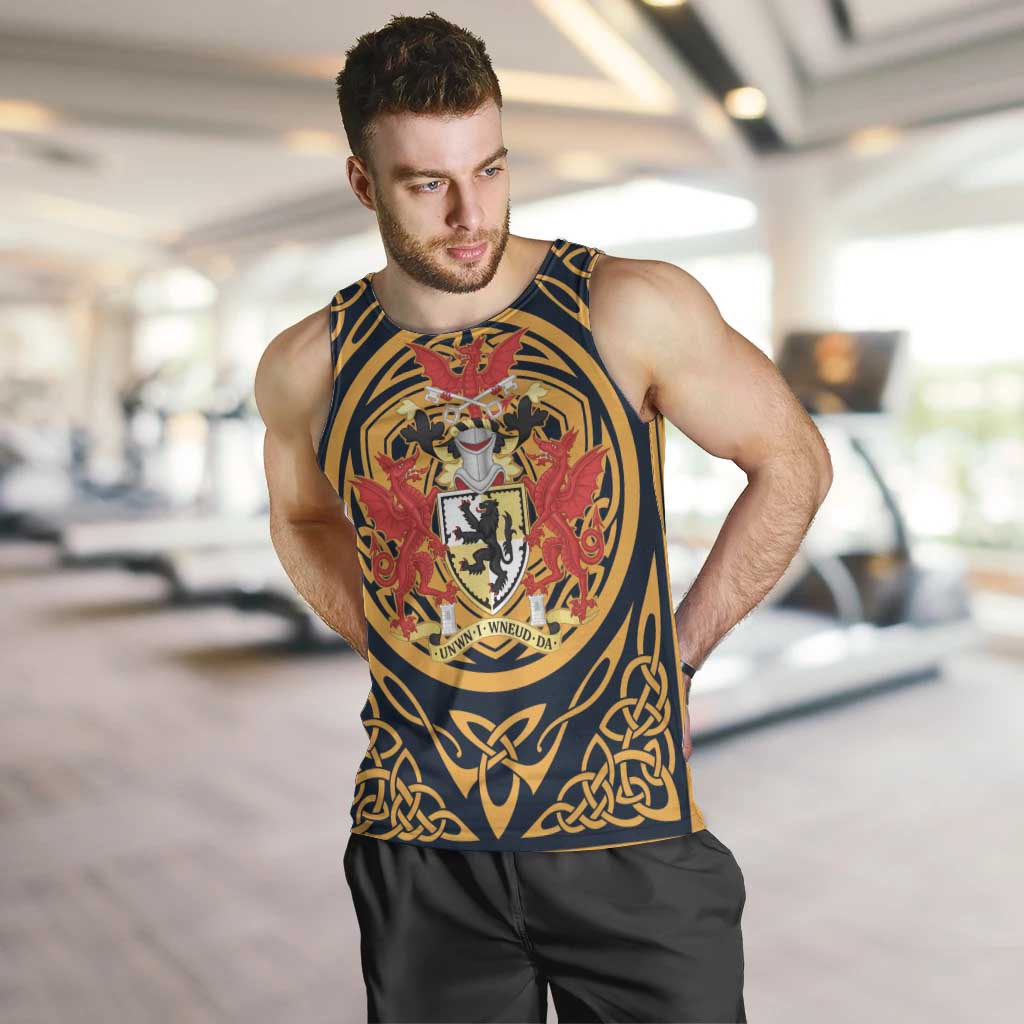 Personalized Denbighshire Wales Men Tank Top Coat Of Arms Celtic Style - Wonder Print Shop