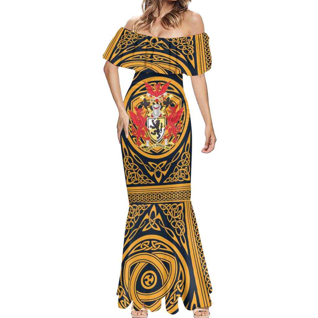 Personalized Denbighshire Wales Mermaid Dress Coat Of Arms Celtic Style - Wonder Print Shop