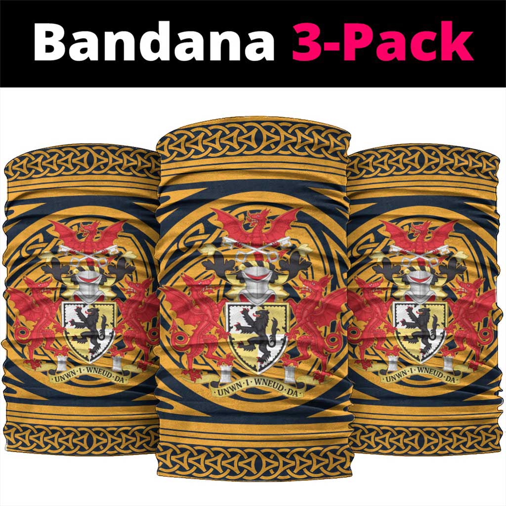 Personalized Denbighshire Wales Neck Gaiter Coat Of Arms Celtic Style - Wonder Print Shop