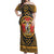 Personalized Denbighshire Wales Off Shoulder Maxi Dress Coat Of Arms Celtic Style - Wonder Print Shop