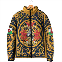 Personalized Denbighshire Wales Padded Jacket Coat Of Arms Celtic Style - Wonder Print Shop