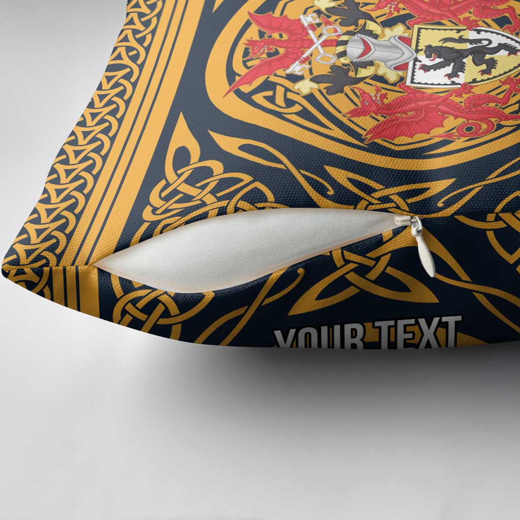 Personalized Denbighshire Wales Pillow Cover Coat Of Arms Celtic Style - Wonder Print Shop