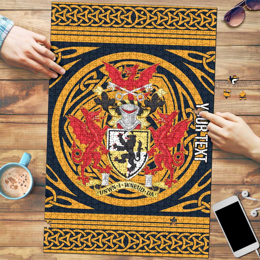 Personalized Denbighshire Wales Puzzle Coat Of Arms Celtic Style - Wonder Print Shop