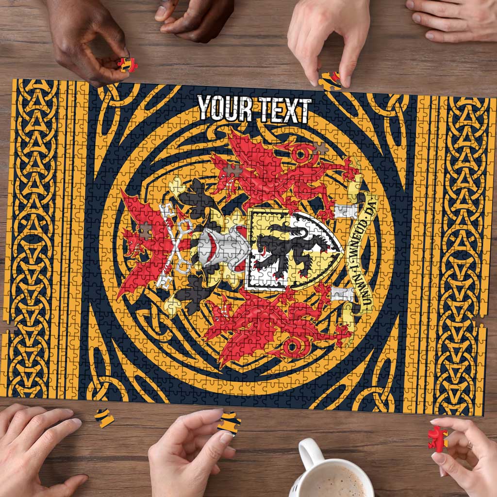 Personalized Denbighshire Wales Puzzle Coat Of Arms Celtic Style - Wonder Print Shop