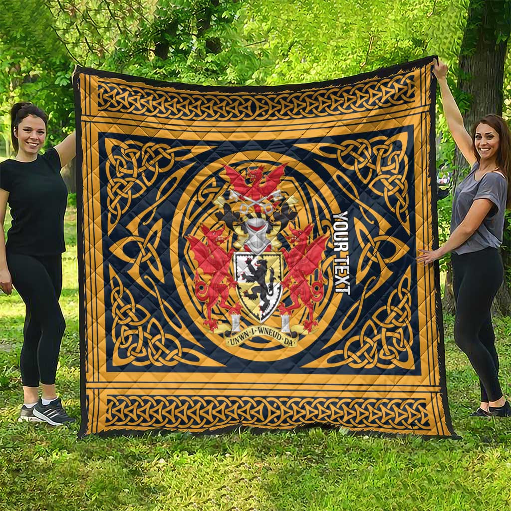 Personalized Denbighshire Wales Quilt Coat Of Arms Celtic Style - Wonder Print Shop
