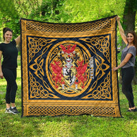Personalized Denbighshire Wales Quilt Coat Of Arms Celtic Style - Wonder Print Shop