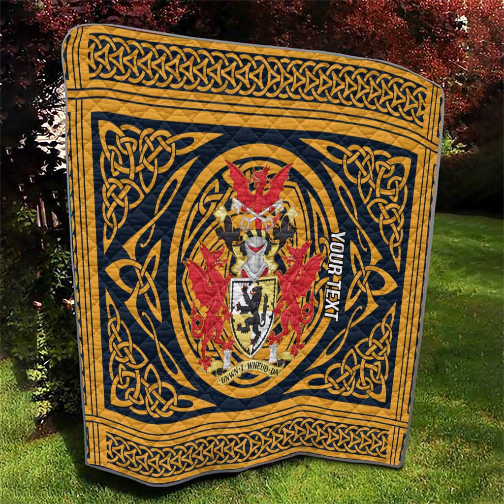 Personalized Denbighshire Wales Quilt Coat Of Arms Celtic Style - Wonder Print Shop