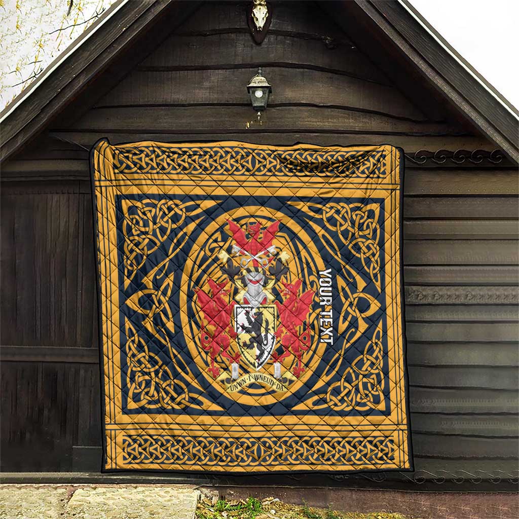 Personalized Denbighshire Wales Quilt Coat Of Arms Celtic Style - Wonder Print Shop