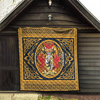Personalized Denbighshire Wales Quilt Coat Of Arms Celtic Style - Wonder Print Shop