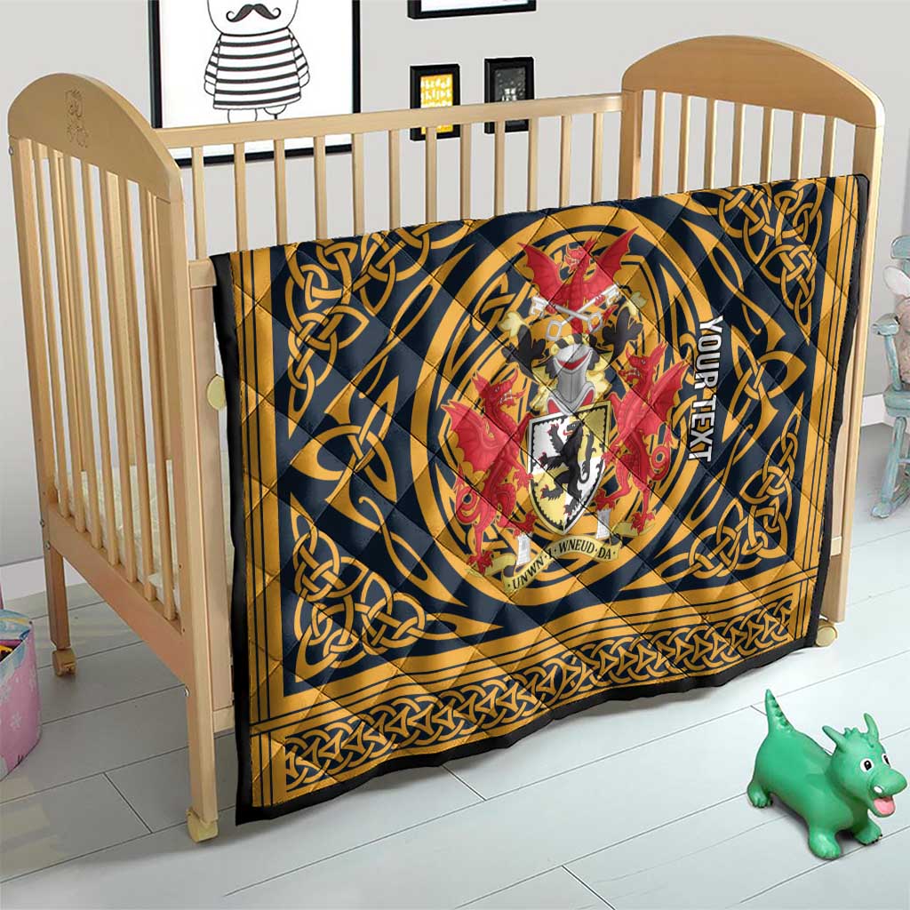 Personalized Denbighshire Wales Quilt Coat Of Arms Celtic Style - Wonder Print Shop