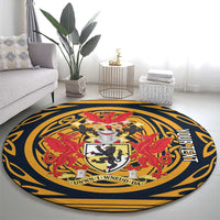 Personalized Denbighshire Wales Round Carpet Coat Of Arms Celtic Style - Wonder Print Shop