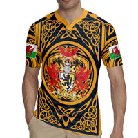 Personalized Denbighshire Wales Rugby Jersey Coat Of Arms Celtic Style - Wonder Print Shop