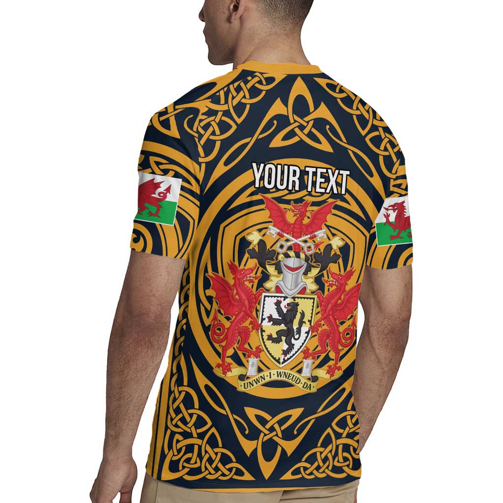 Personalized Denbighshire Wales Rugby Jersey Coat Of Arms Celtic Style - Wonder Print Shop