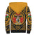 Personalized Denbighshire Wales Sherpa Hoodie Coat Of Arms Celtic Style - Wonder Print Shop