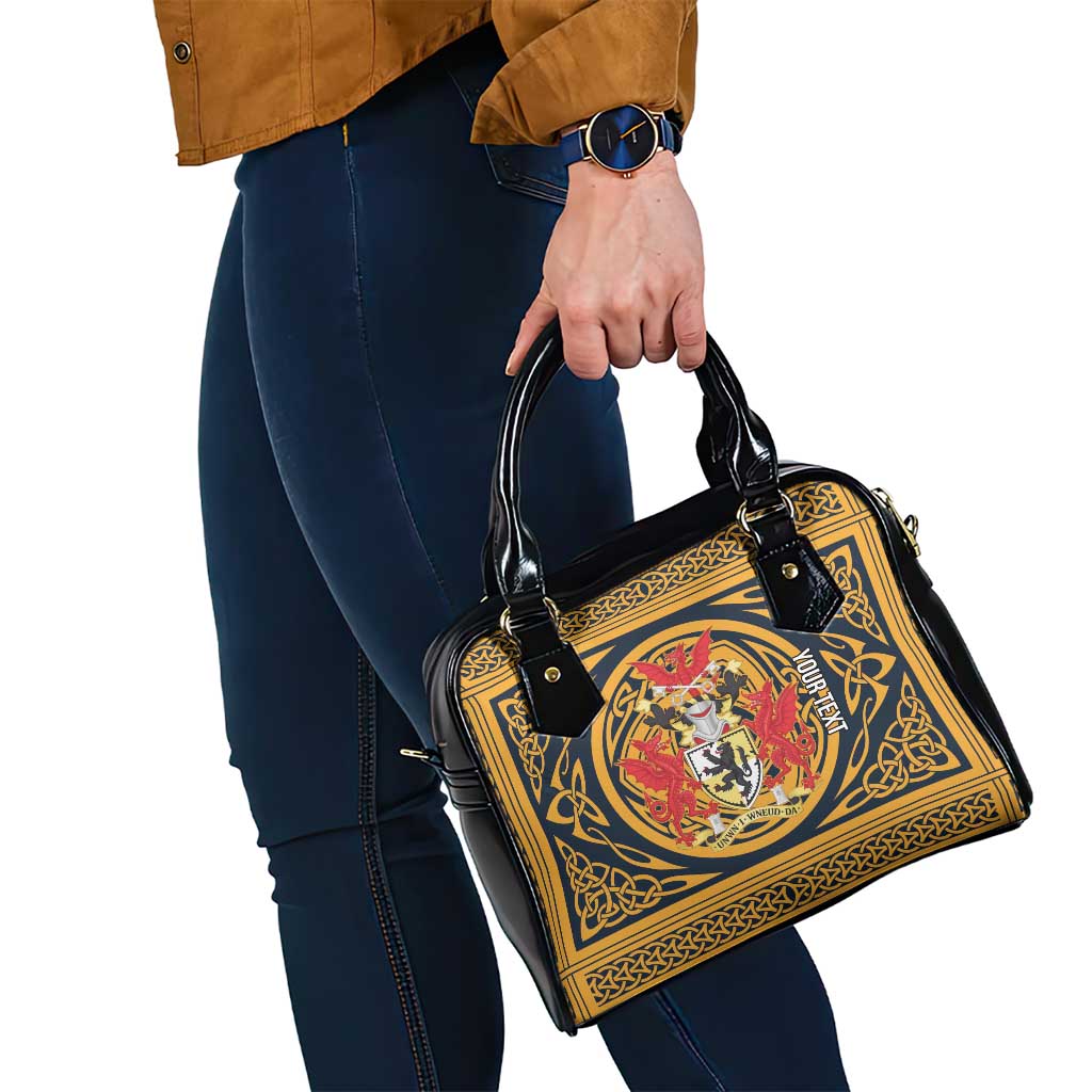Personalized Denbighshire Wales Shoulder Handbag Coat Of Arms Celtic Style - Wonder Print Shop