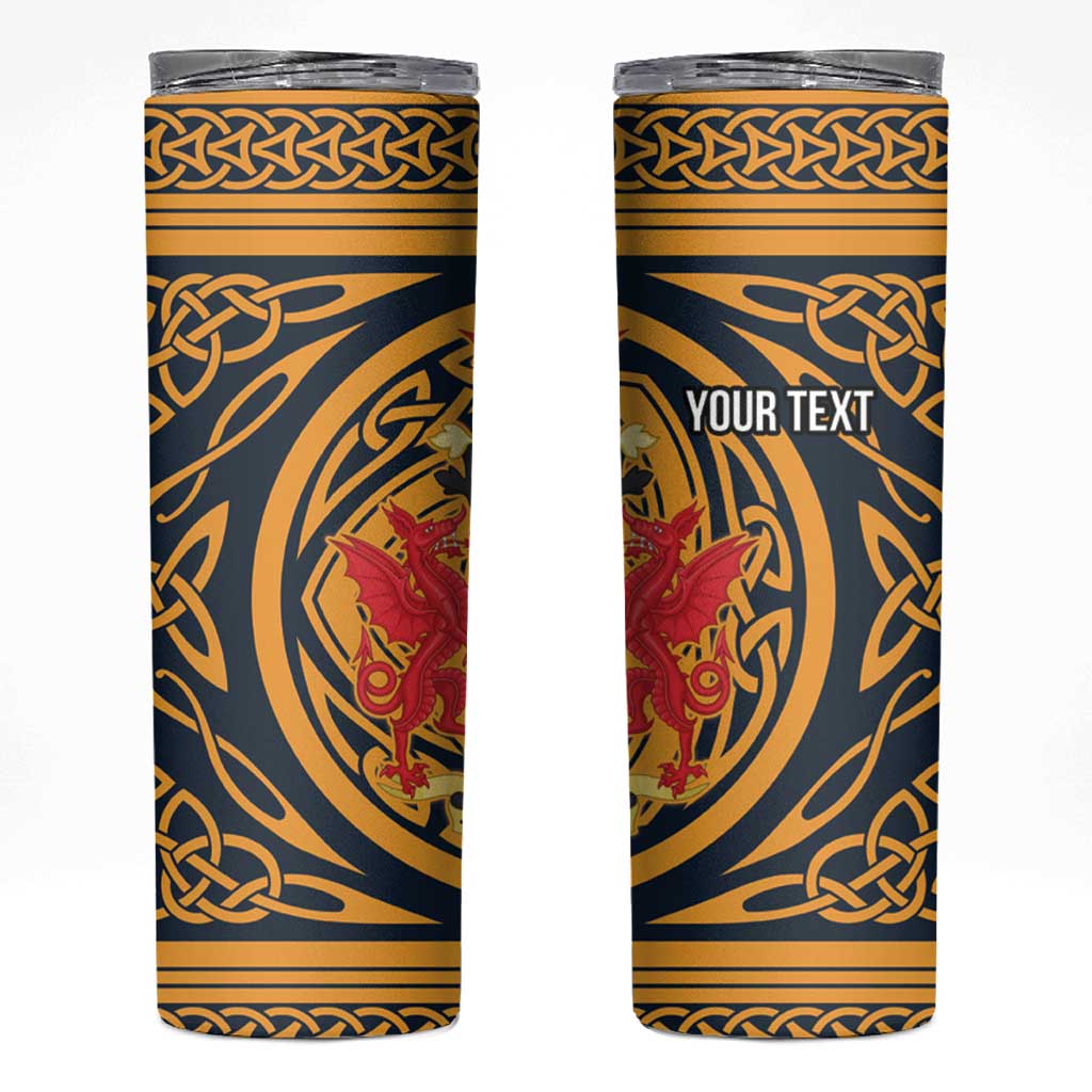 Personalized Denbighshire Wales Skinny Tumbler Coat Of Arms Celtic Style - Wonder Print Shop