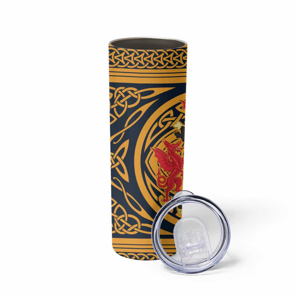 Personalized Denbighshire Wales Skinny Tumbler Coat Of Arms Celtic Style - Wonder Print Shop