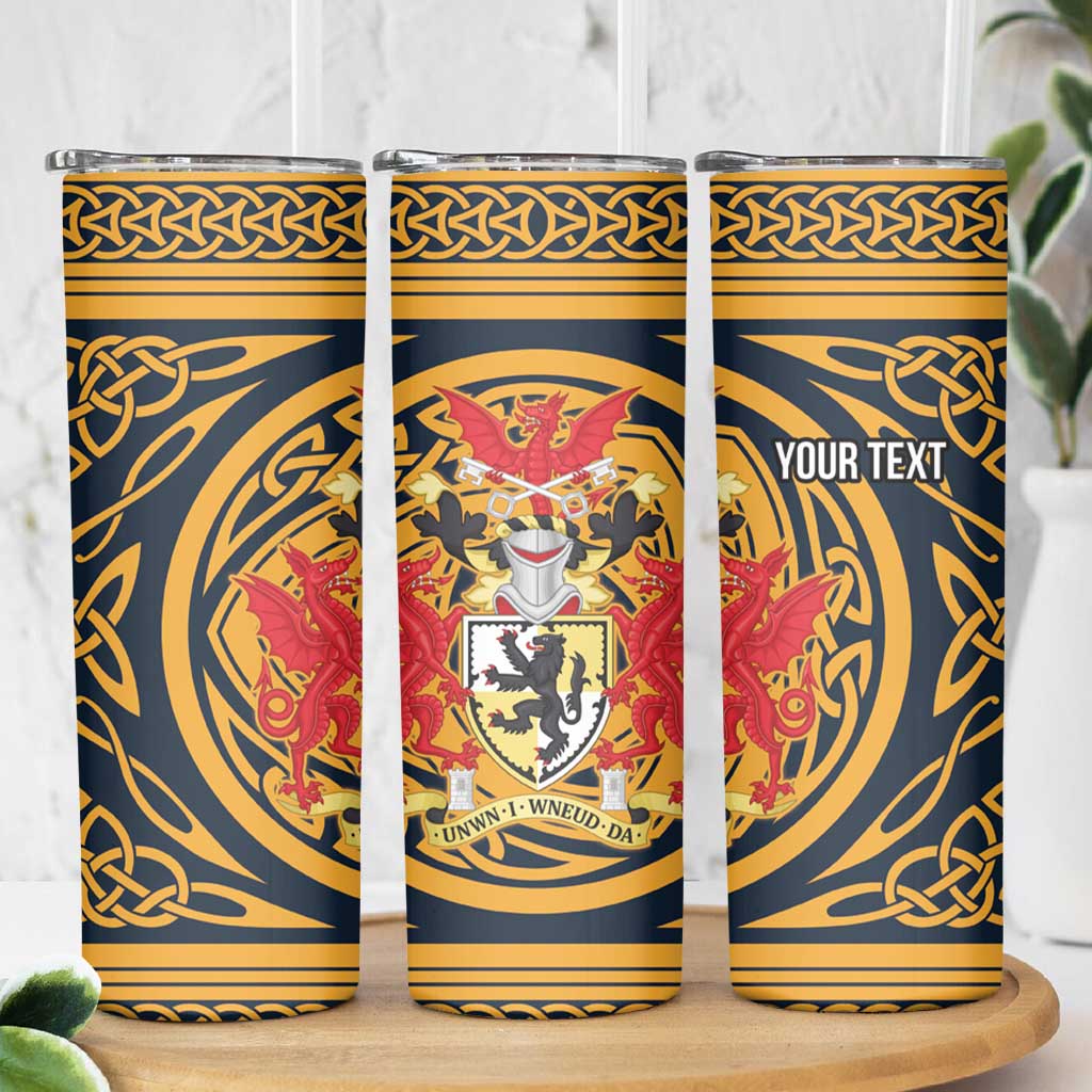Personalized Denbighshire Wales Skinny Tumbler Coat Of Arms Celtic Style - Wonder Print Shop