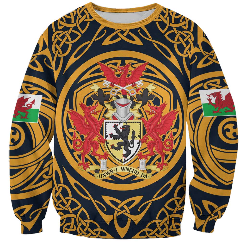 Personalized Denbighshire Wales Sweatshirt Coat Of Arms Celtic Style - Wonder Print Shop