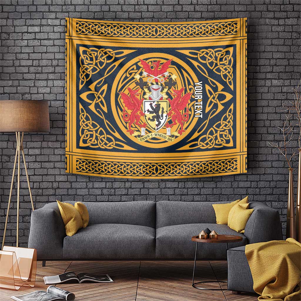 Personalized Denbighshire Wales Tapestry Coat Of Arms Celtic Style - Wonder Print Shop