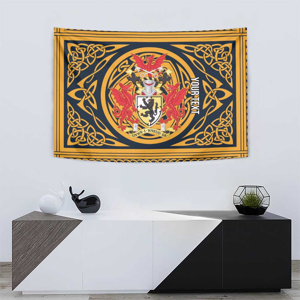 Personalized Denbighshire Wales Tapestry Coat Of Arms Celtic Style - Wonder Print Shop