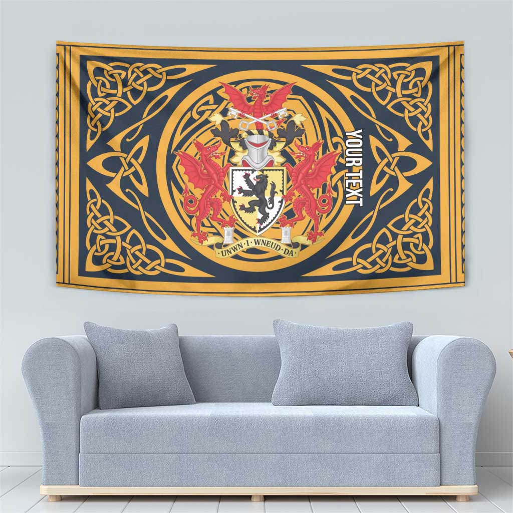 Personalized Denbighshire Wales Tapestry Coat Of Arms Celtic Style - Wonder Print Shop